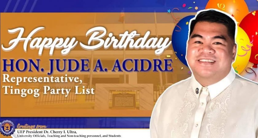 Happy birthday Hon. Jude A. Acidre